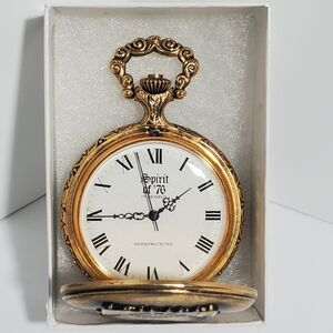 RARE VTG Spirit of '76, 17 Jewels Swiss Made Pocket Watch